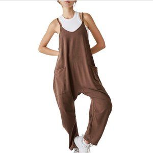FREE PEOPLE MOVEMENT BROWN HOT SHOT ONESIE JUMPSUIT